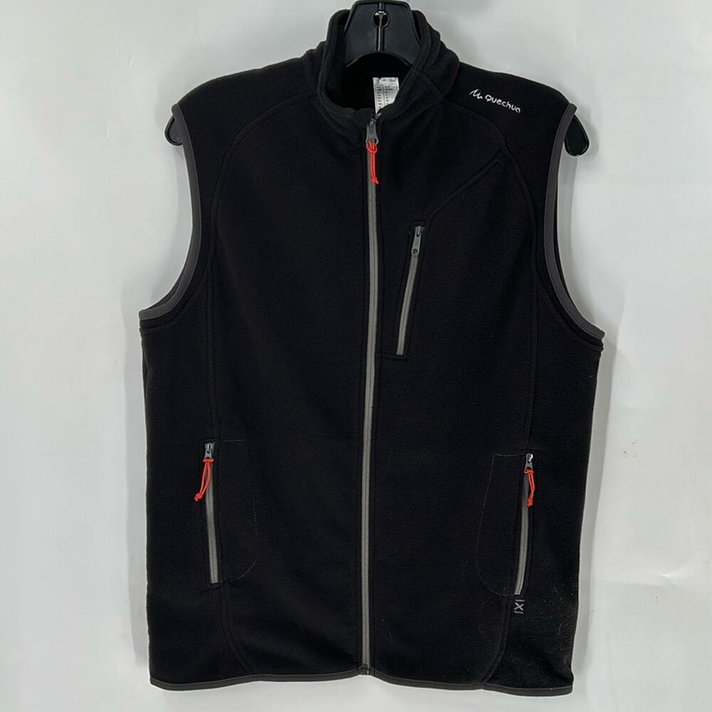 Decathlon Men's Black Fleece 3 Pocket Winter Vest Size Small